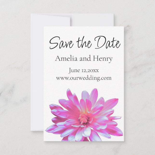 Save The Date Rose Daisy rose fleur rose floral rose - enregistr (Devant)