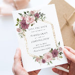 Save The Date Rose de cannelle Blush Floral Greenery Boho Mariag<br><div class="desc">Ce mariage boho élégant sauve la date présente un charme doux et délicat de rose cannelle subtile et des fleurs roses rousses, ornées de verdure luxuriante. Personnalisez-le avec vos détails facilement et rapidement, appuyez simplement sur le bouton customiser pour réorganiser et formater le style et le placement du texte. c)...</div>