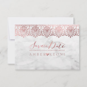 Save The Date Rose de dentelle PixDezines Gold/Marble/Save Date