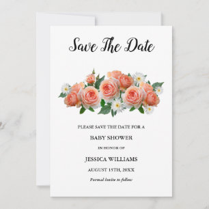 Save The Date Rose de Floral Apricot