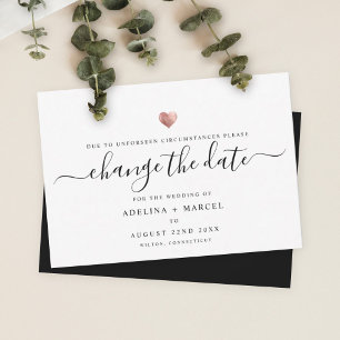 Save The Date Rose de script minimal moderne Gold CHANGER LA DAT
