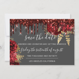 Save The Date Rose Drives Bourgogne Maroon Marsala Colère Floral