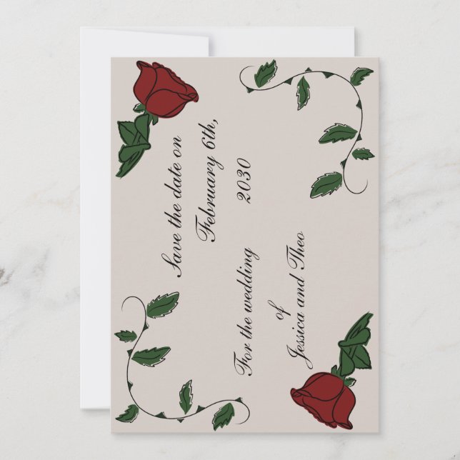 Save The Date Rose enregistrer la date (Devant)