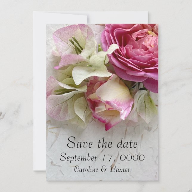Save The Date Rose et bougainvilliers (Devant)