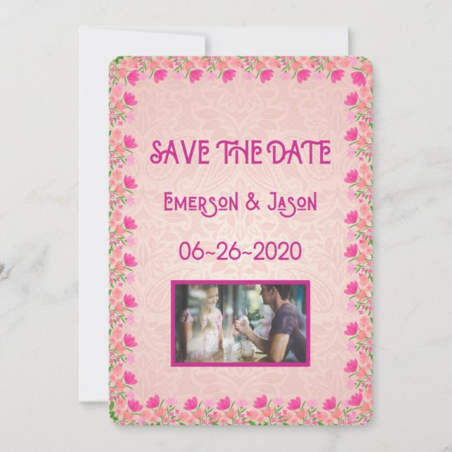 Save The Date Rose et Pêche #2 (Devant)
