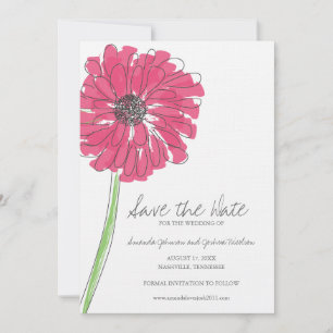 Save The Date Rose Gerber Daisy Enregistrer la date