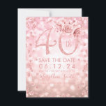 Save The Date Rose Gold 40th Birthday Glam Lights Enregistrer la<br><div class="desc">Design élégant "40th Birthday Party" avec Parties scintillant d'or Rose Confetti & Glam Lights,  nom personnalisé et texte de détails. Facile à utiliser et facile à personnaliser. Commandez aujourd'hui !</div>