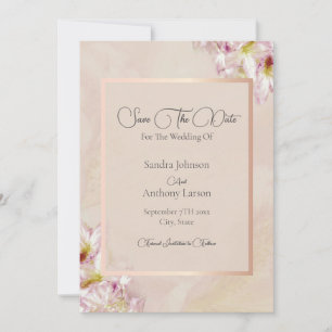 Save The Date Rose Gold Azalea Mariage