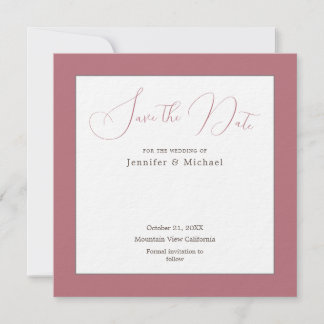 Save The Date Rose Gold Blanc Couleur Minimaliste Professionnel