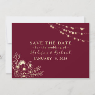 Save The Date Rose Gold Burgundy Wedding Enregistrer La Date