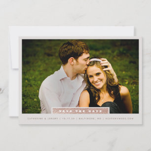 Save The Date Rose Gold et Gris Minimal Photo Enregistrer la Dat