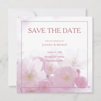 Save The Date Rose Gold Minimaliste Professionnel Floral