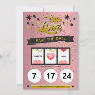 Save The Date Rose Gold Paillettes Lotto Amour Éphéméride de mar