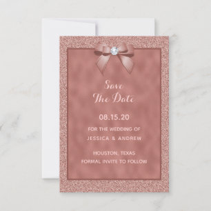 Save The Date Rose Gold & Parties scintillant élégante