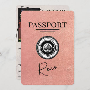 Save The Date Rose Gold Reno Passeport Enregistrer La Date