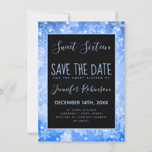 Save The Date Rose Gold Sweet 16 Anniversaire Épercées d'hiver