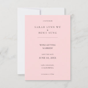 Save The Date Rose & Noir Minimaliste Moderne 2 V2 Enregistrer L