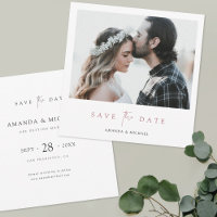 Rose photo moderne Gold Enregistrer la date Invita