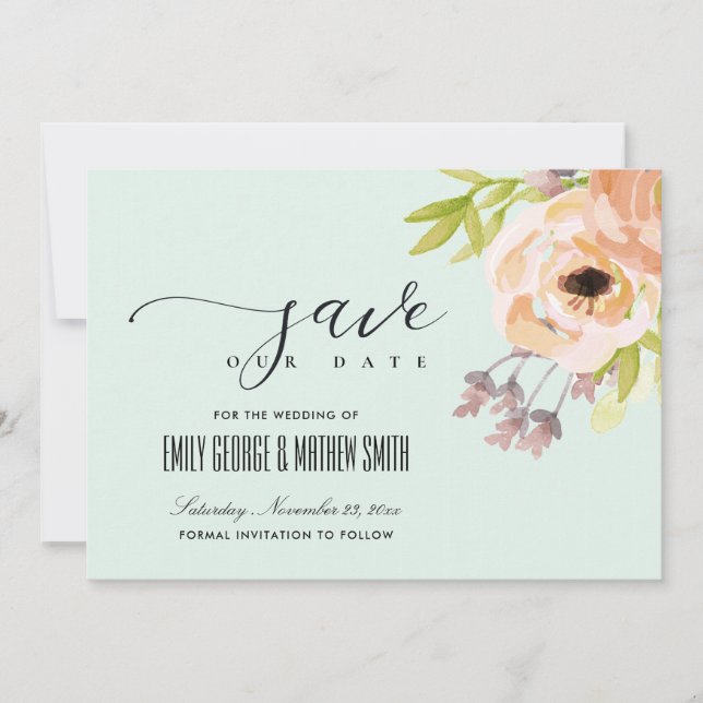 SAVE THE DATE ROSE ROMANTIQUE PÊCHE FARD ROSE VIOLET CIEL BLEU F (Devant)