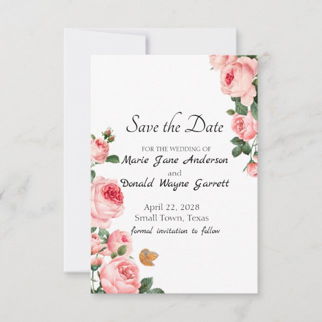 Save The Date Rose rose pivoine (Devant)