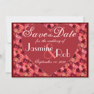 Save The Date Rose rouge rose rose valentine Enregistrer la date