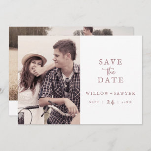 Save The Date Rose Rustique Gold Script Photo Enregistrer la dat