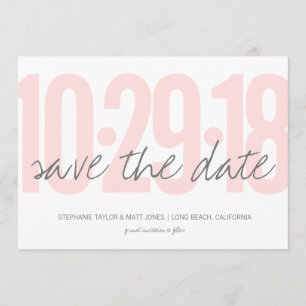 Save The Date Rose vif Enregistrer la date, mariage, photo sur l