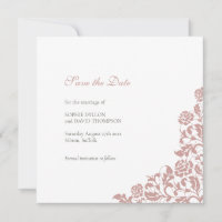 Rose vintage Dusty Mariage Carré en dentelle rose