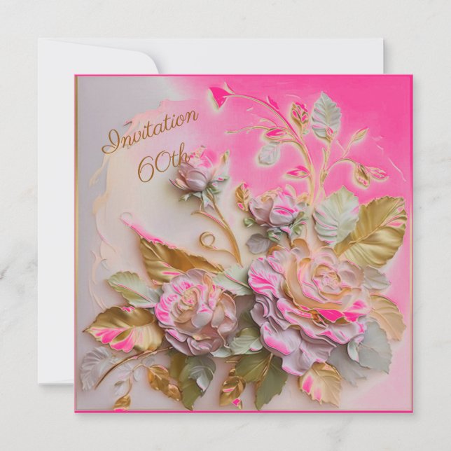 Save The Date Rosegold Rose 60e (Devant)