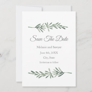 Save The Date Rosemaire D'Aquarelle Enregistrer La Date