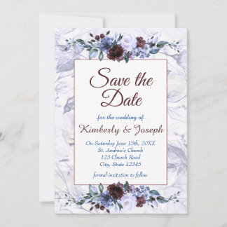 Save The Date Roses bleu et violet