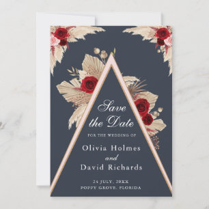 Save The Date Roses de Bourgogne et Grass Pampas Enregistrer la 