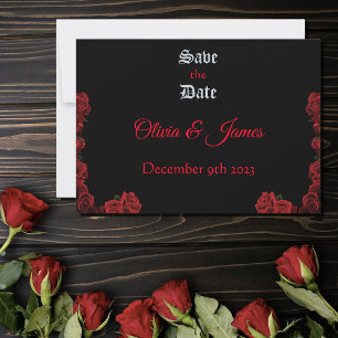 Save The Date Roses d'épée de dragon rouge