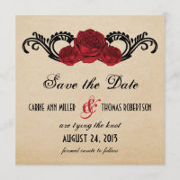 Roses gothique Swirl Enregistrer la date Invitatio