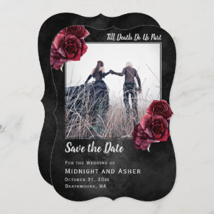Save The Date Roses gothiques foncer Enregistrer la date