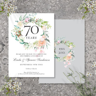Save The Date Roses Guirlande Florale 70e Anniversaire de Mariag