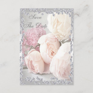 Save The Date Roses romantiques & Diamants 70e Enregistrer la da
