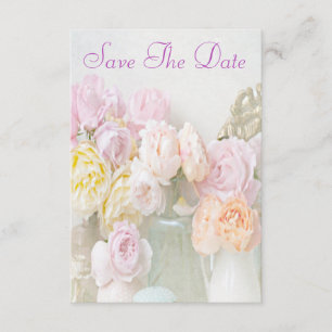 Save The Date Roses romantiques en jarres Sauvez la date