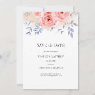 Save The Date Roses roses rose florale Aquarelle Lilac Chute de