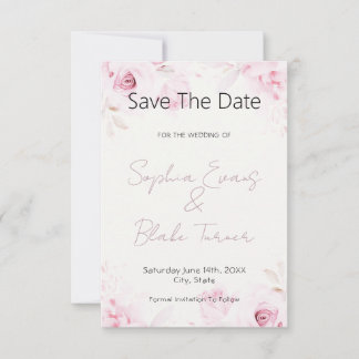 Save The Date Roses Roses Roses Romantiques Élégantes et Jolies
