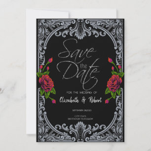 Save The Date Roses Rouges, Bandes Gothiques Enregistrer La Cart
