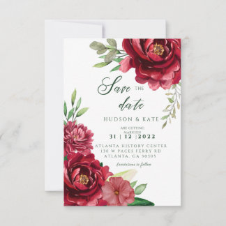 Save The Date Roses rouges Enregistrer la date