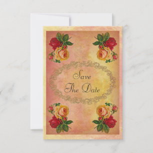 Save The Date Roses Vintage Chic 50e Anniversaire Enregistrez La
