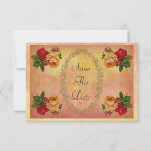 Save The Date Roses Vintage Chic 50e Anniversaire Enregistrez La
