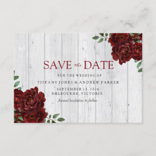 Save The Date Rouge Bourgogne Rose Romantique Enregistrer la da