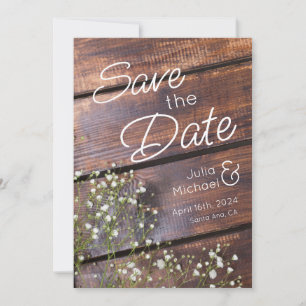 Save The Date Rouge Chic en bois Slats Enregistrer la date