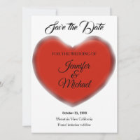 Rouge cœur moderne minimaliste simple pour mariage