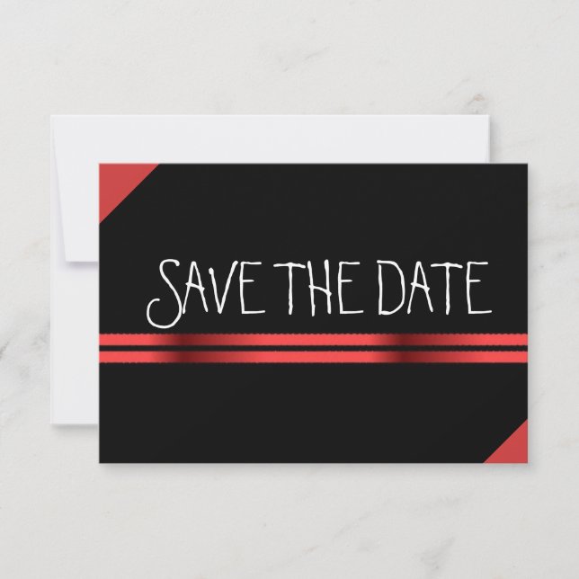 Save The Date Rouge et noir Enregistrer la date (Devant)