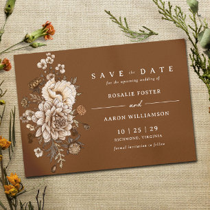 Save The Date Rouille orange brûlée Moody Fall Boho Mariage