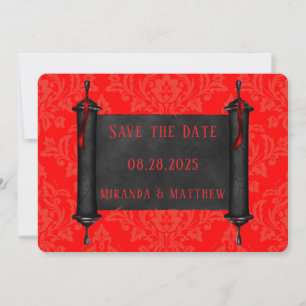 Save The Date Rouleau en Damas Rouge Noir Japon